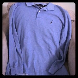 Nautica CLASSIC FIT LONG SLEEVE MESH POLO